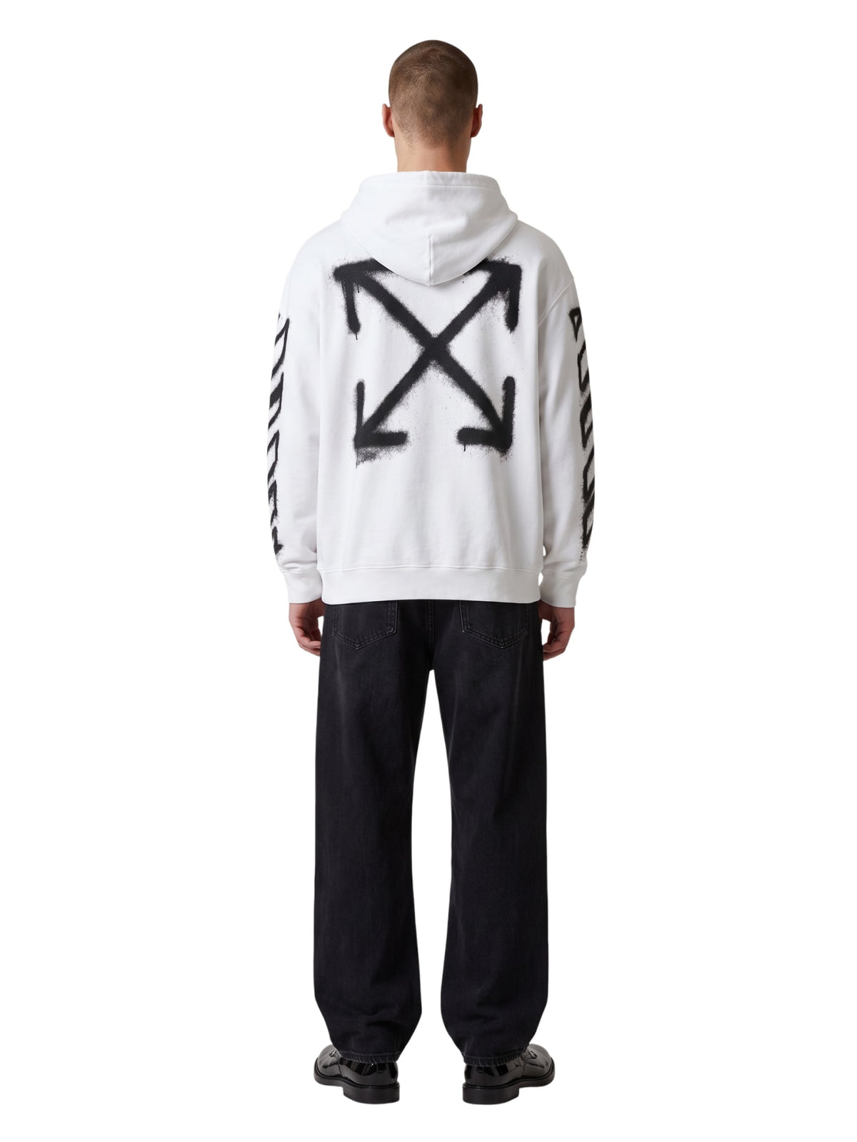 OFF WHITE SPRAY CAN ARROW HOODIE WHITE
