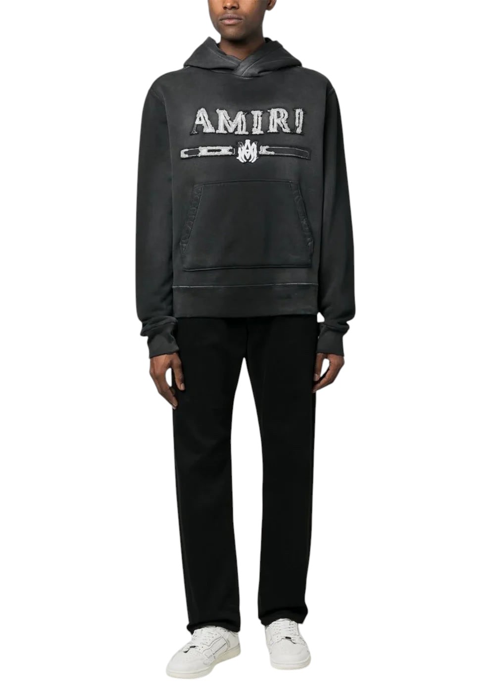 AMIRI BLACK MA BAR LOGO PATCH HOODIE