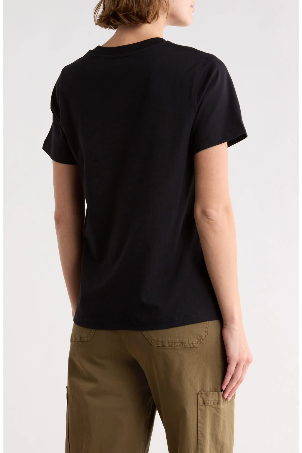 OFF WHITE FLORAL BASIC T-SHIRT BLACK