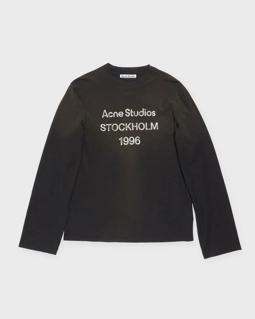 ACNE STUDIOS SPRAYED FADED BLACK 1996 LOGO T-SHIRT LONG SLEEVE