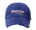 BALENCIAGA POLITICAL COTTON DRILL HAT BLUE