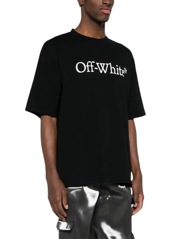 OFF WHITE BIG BOOKISH LOGO PRINT BLACK T-SHIRT
