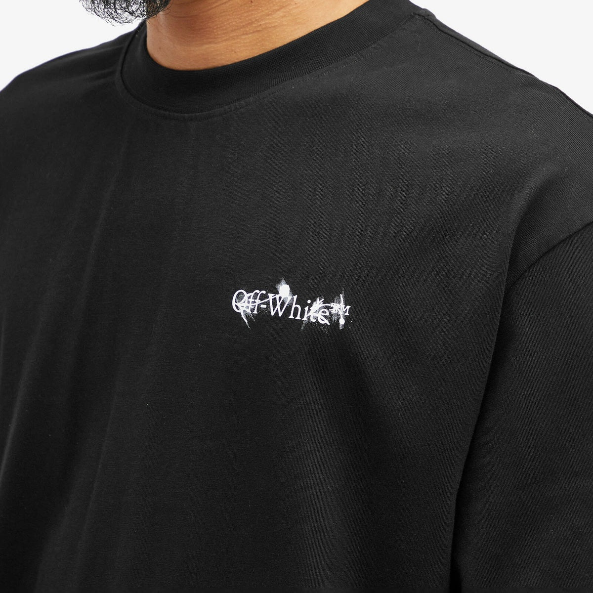 OFF WHITE FLOWER SPRAY ARROW T-SHIRT BLACK