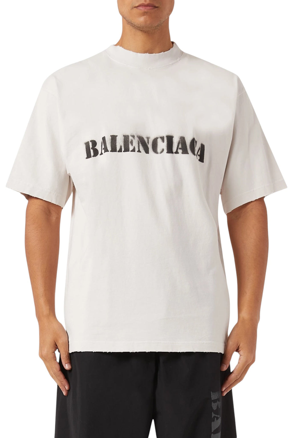 BALENCIAGA STENCIL TYPE CREAM T-SHIRT