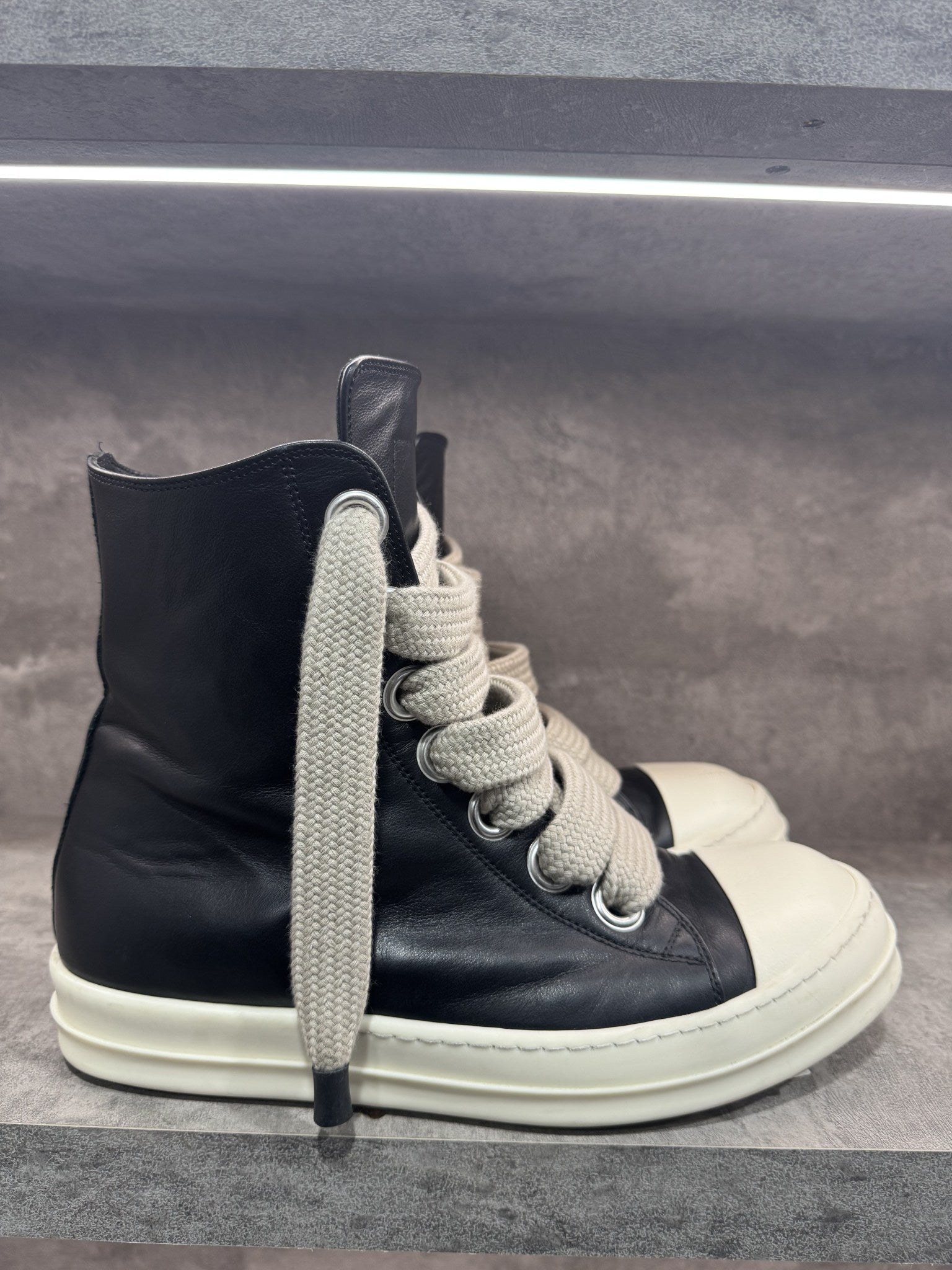 RICK OWENS JUMBO LACES RAMONES HIGH