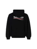 BALENCIAGA POLITICAL CAMPAIGN LOGO OVERSIZED HOODIE BLACK