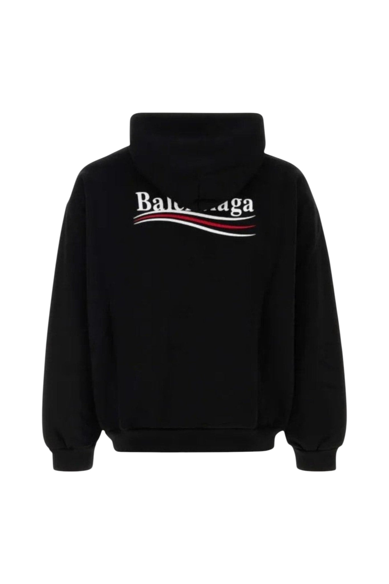 BALENCIAGA POLITICAL CAMPAIGN LOGO OVERSIZED HOODIE BLACK