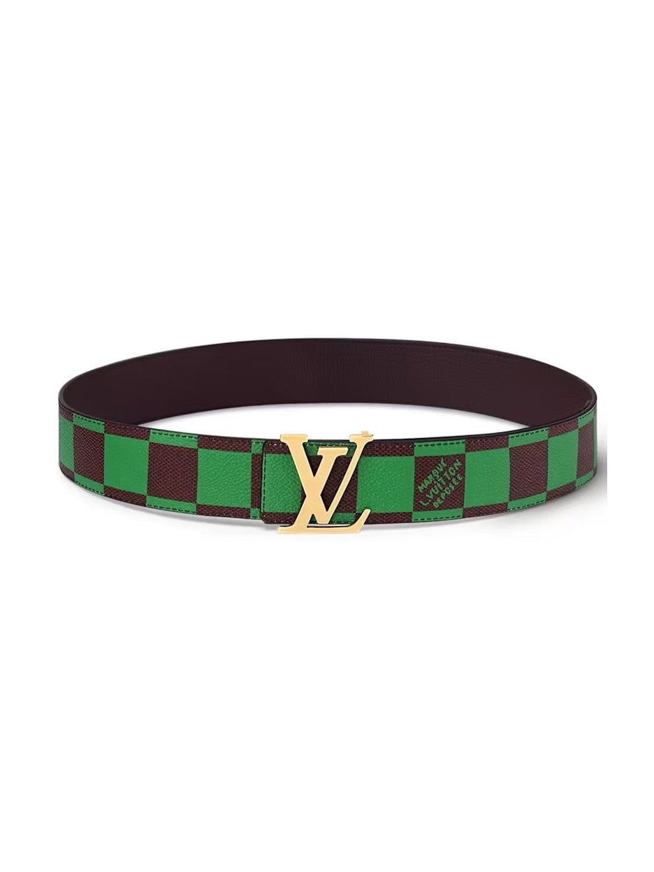 LOUIS VUITTON INITIALES GREEN BROWN DAMIER BELT