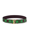 LOUIS VUITTON INITIALES GREEN BROWN DAMIER BELT