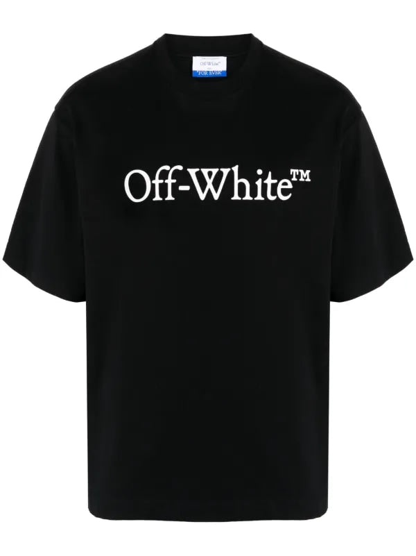 OFF WHITE BIG BOOKISH LOGO PRINT BLACK T-SHIRT