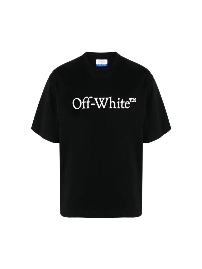 OFF WHITE BIG BOOKISH LOGO PRINT BLACK T-SHIRT