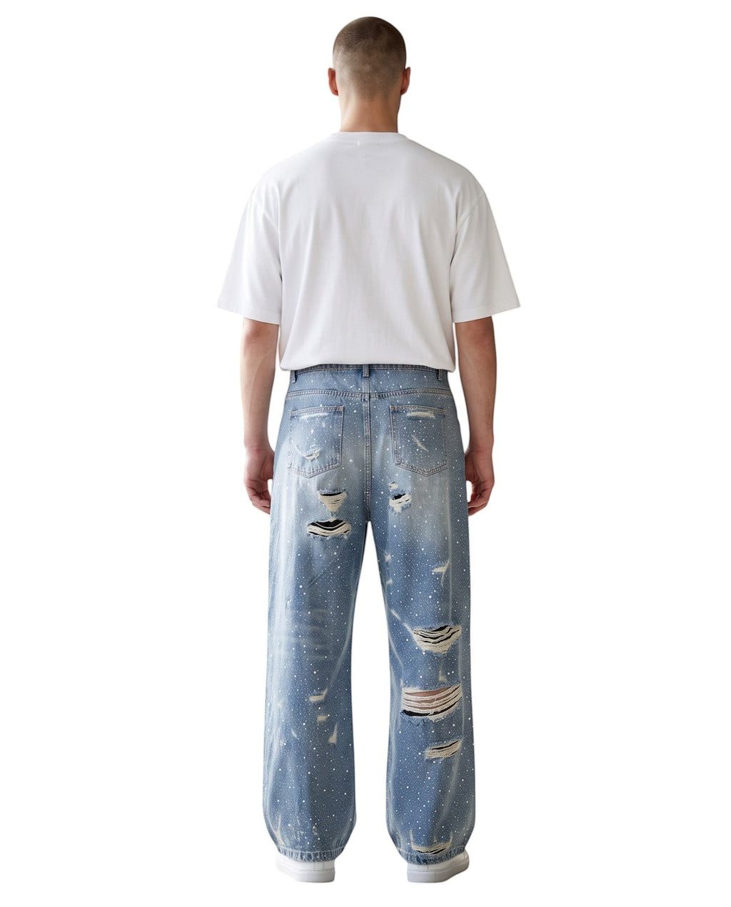 VALLEY CRYSTAL RAIN DENIM LIGHT WASH DISTRESSED
