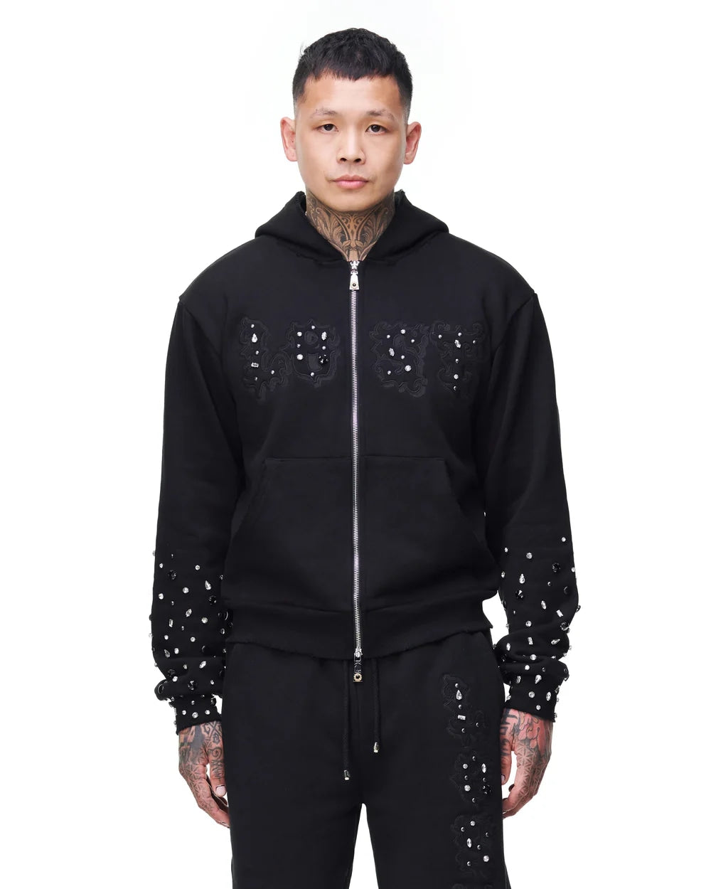 LOST INTRICACY BLACK OUT PATCH 2.O BLACK ZIP UP HOODIE