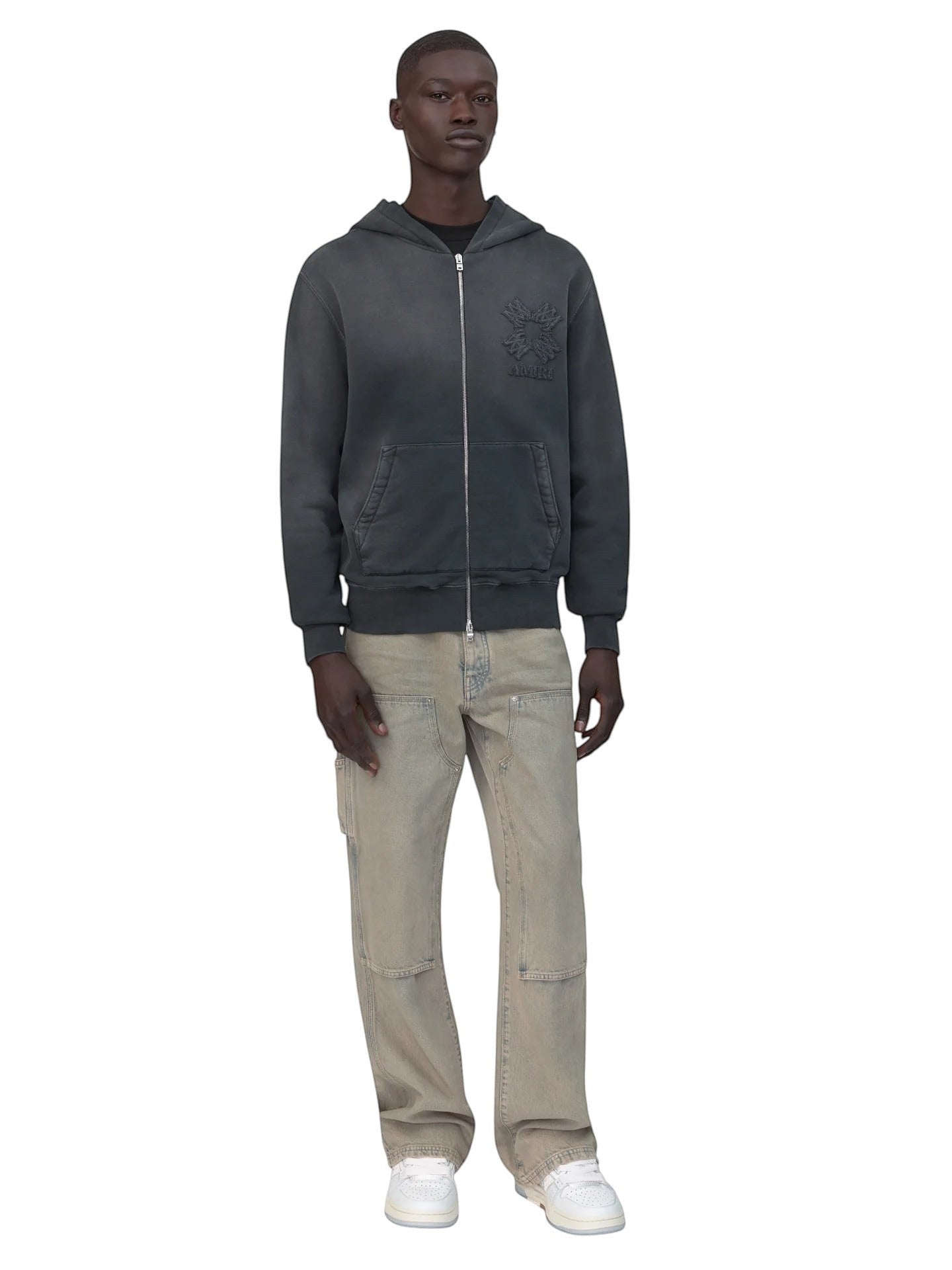 AMIRI QUAD BLACK ON BLACK ZIP UP