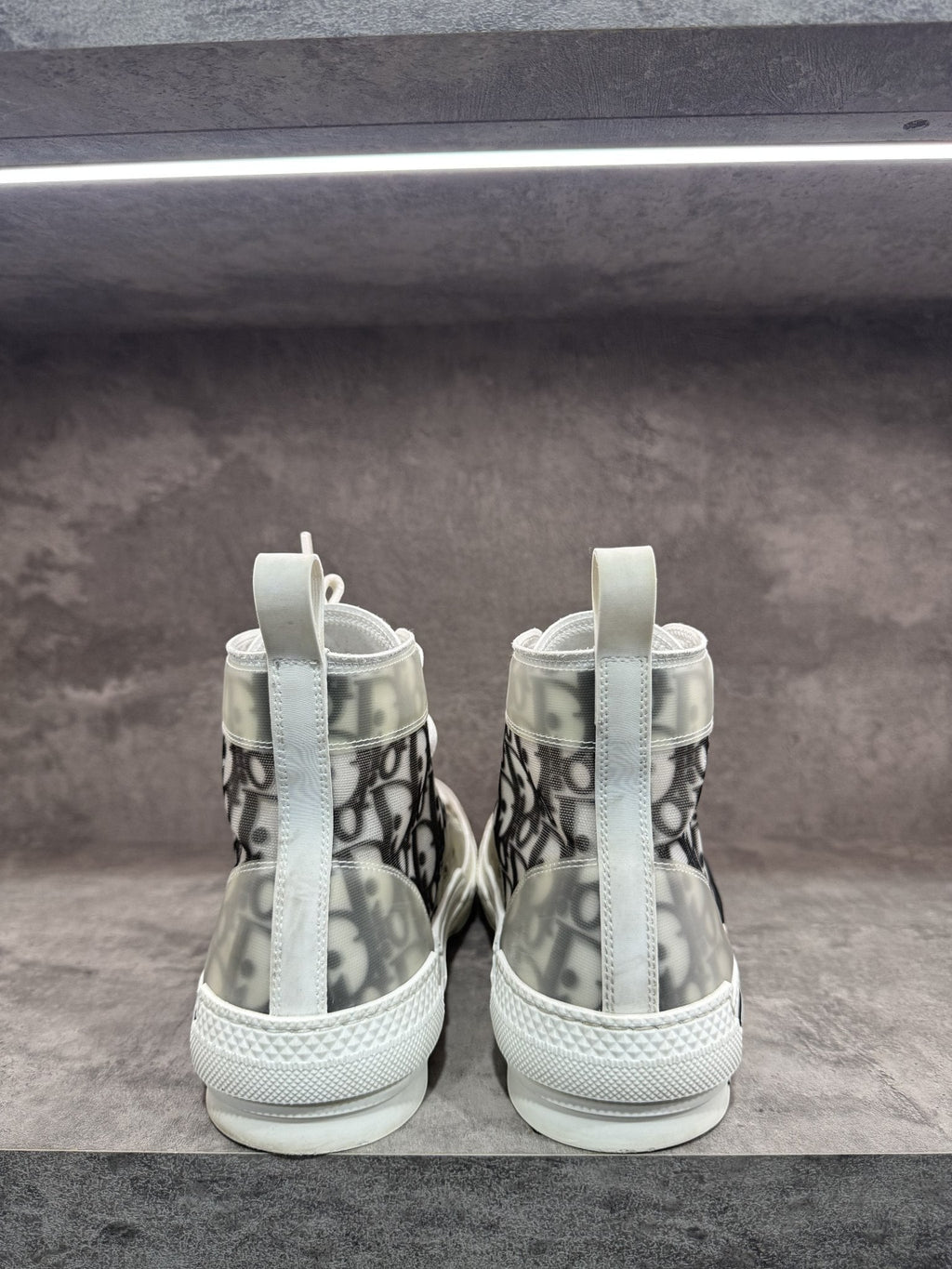 DIOR B23 HIGH WHITE OBLIQUE SNEAKERS