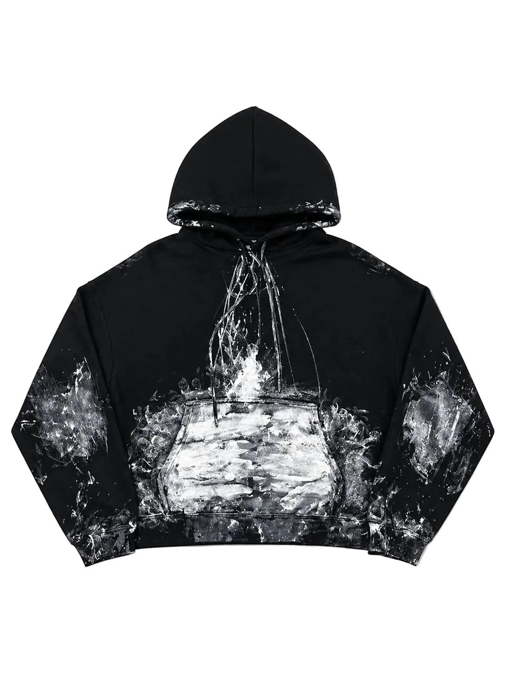 BALENCIAGA PAINTER CROPPED HOODIE BLACK