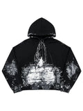 BALENCIAGA PAINTER CROPPED HOODIE BLACK