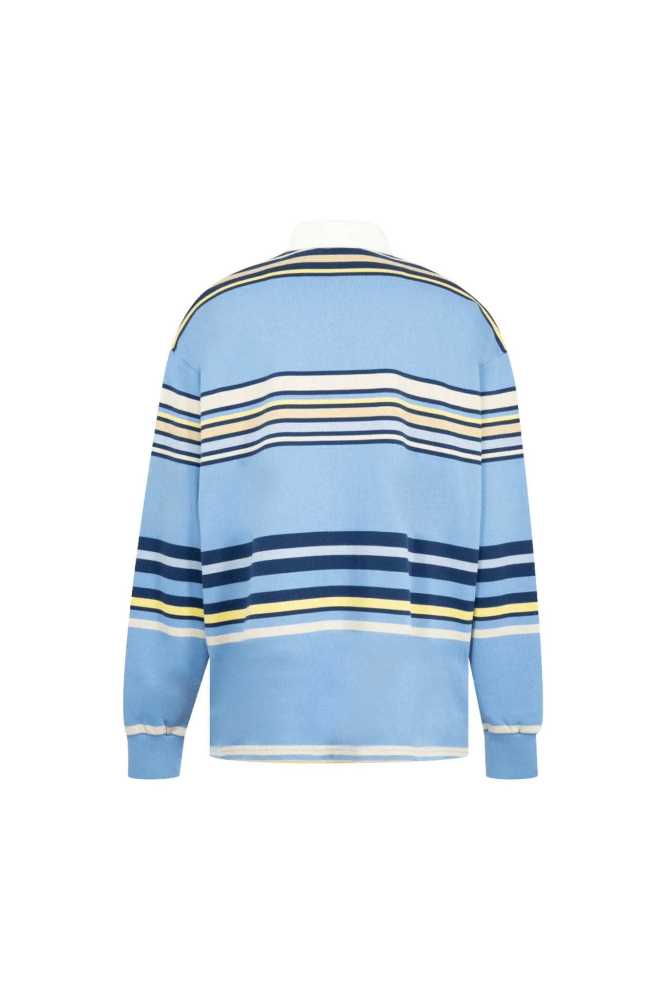 AMIRI MULTI STRIPE LONG SLEEVE POLO BLUE