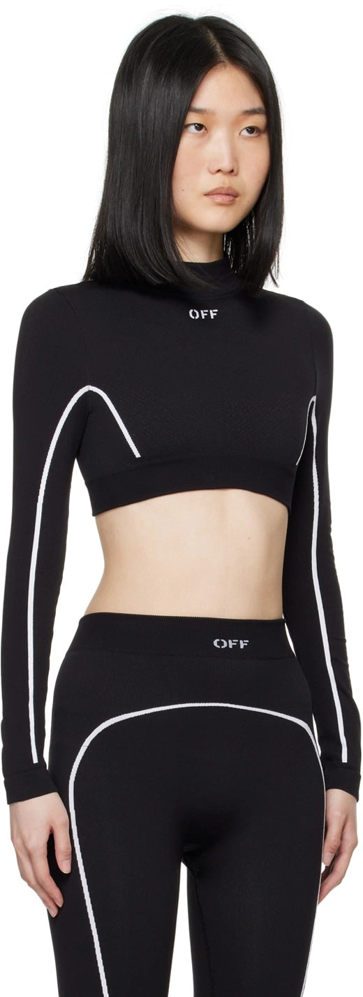 OFF-WHITE BLACK OFF STAMP SEAMLESS CROP TOP