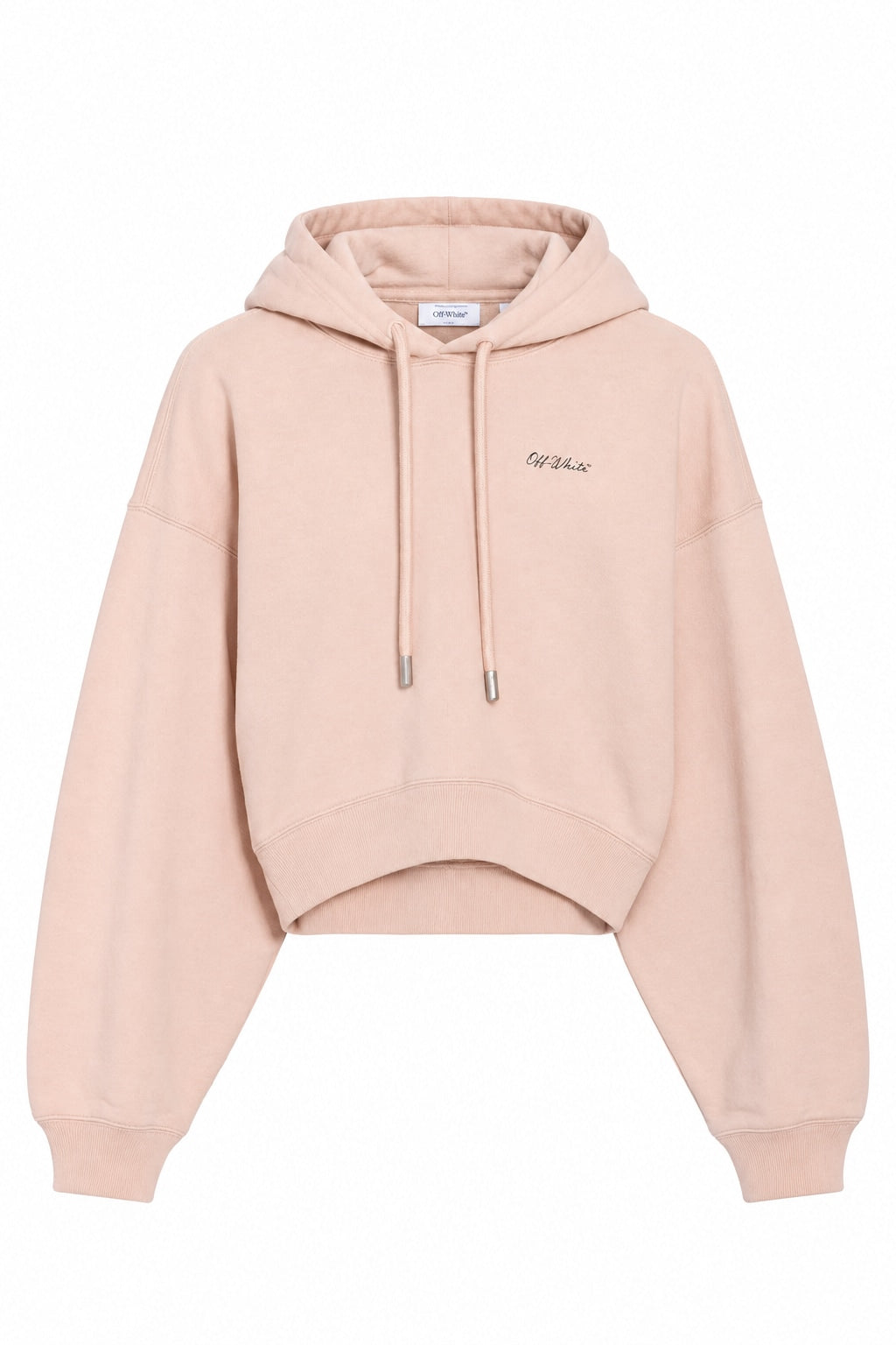OFF WHITE FLOWER ARROW CROP HOODIE PEACH