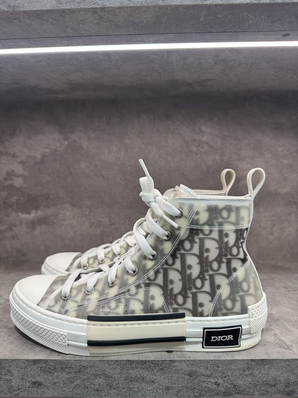 DIOR B23 HIGH WHITE OBLIQUE SNEAKERS