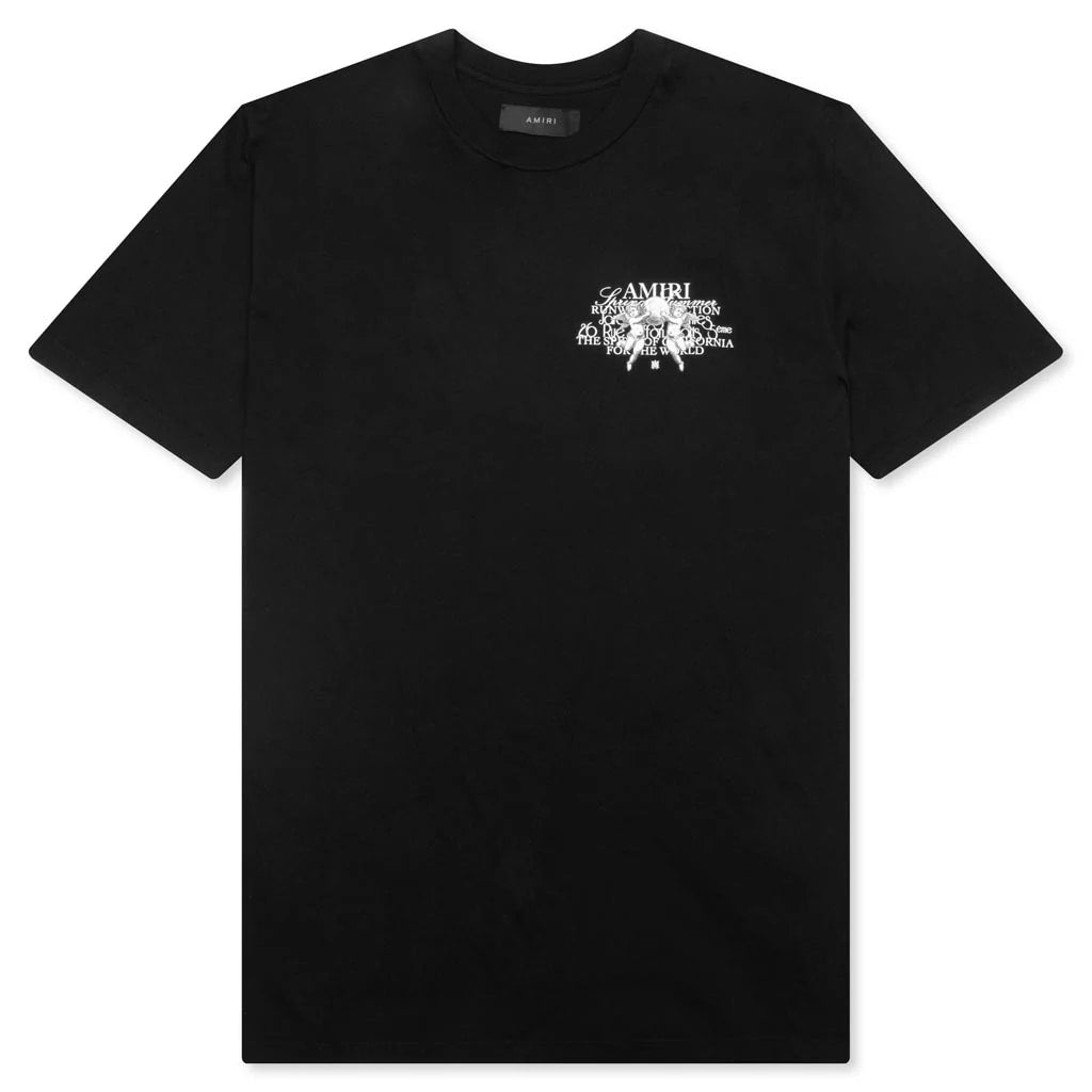 AMIRI CHERUB TEXT BLACK T-SHIRT