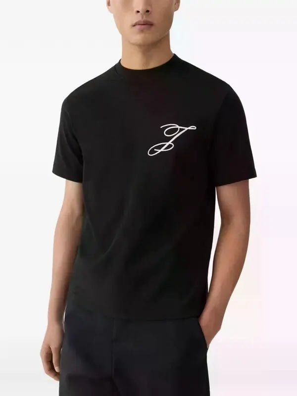 JACQUEMUS THE LOGO EMBROIDERED T-SHIRT BLACK