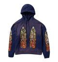 WHO DECIDES WAR FLAMES GLASS HOODIE PURPLE