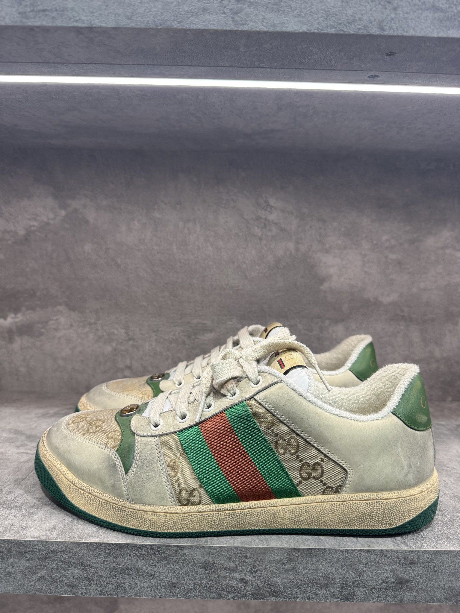 GUCCI SCREENER SNEAKERS MONOGRAM BEIGE