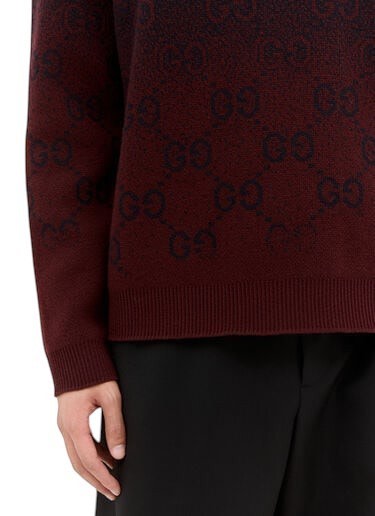 GUCCI GG DEGRADÉ WOOL JACQUARD SWEATER BURGUNDY
