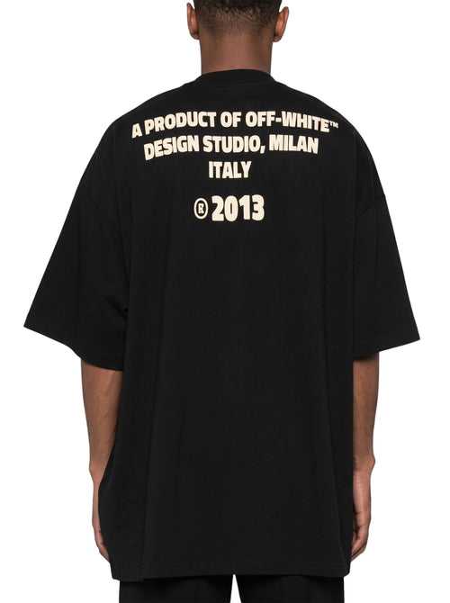 OFF-WHITE CRYSTAL ROUND LOGO OVER T-SHIRT BLACK