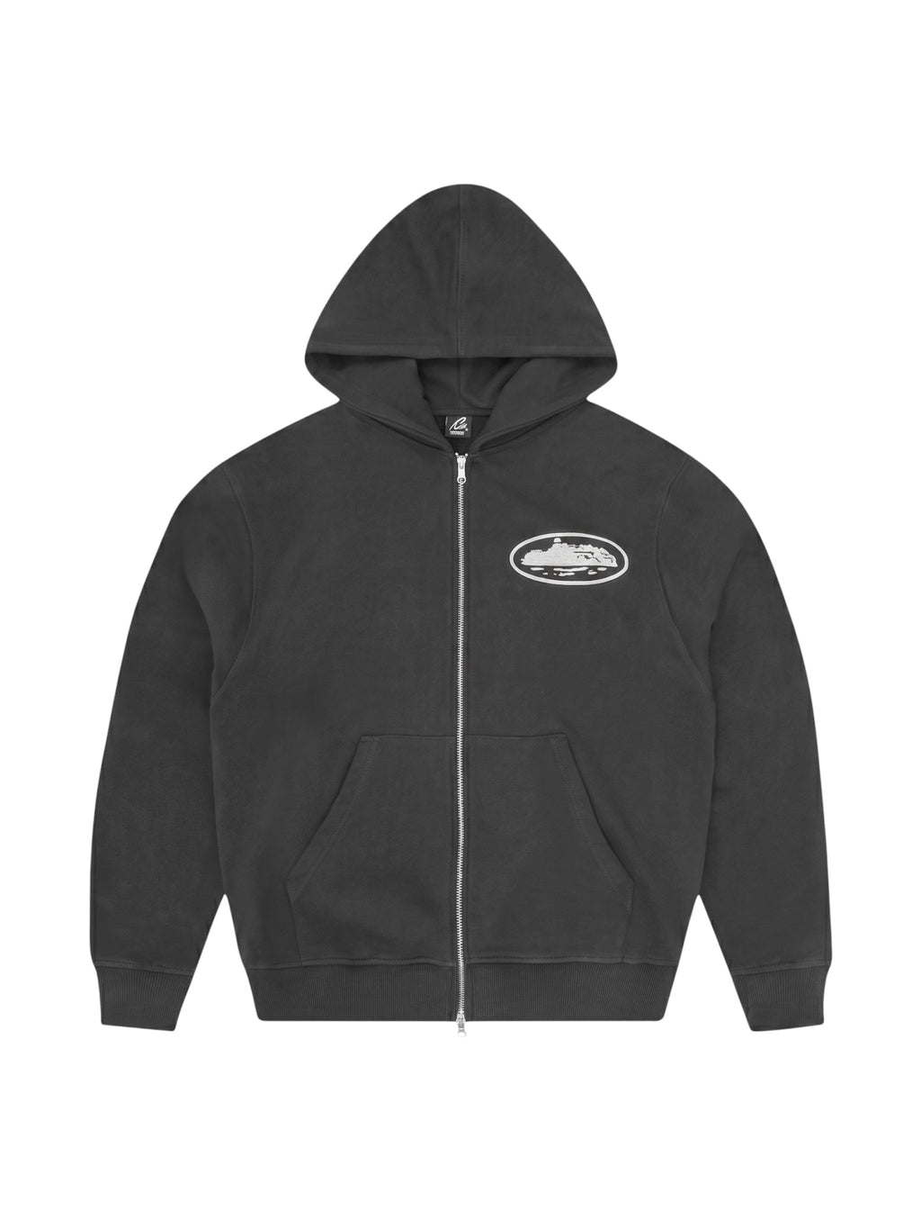 CORTEIZ ISLAND PUFF PRINT ZIP UP HOODIE BLACK