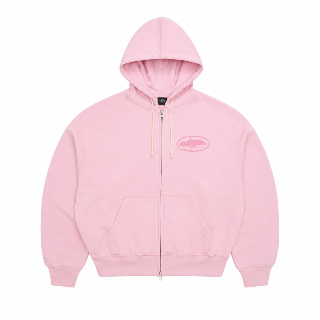CORTEIZ ISLAND KNOCKOUT ZIP UP HOODIE PINK