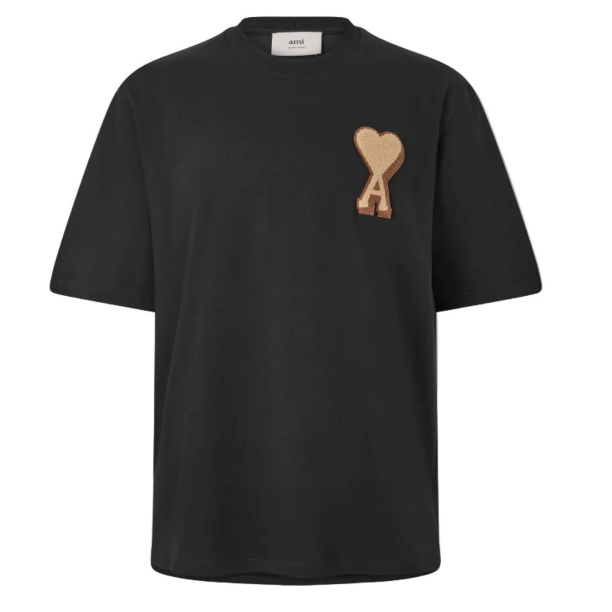 AMI PARIS DE COUER T-SHIRT BLACK BEIGE
