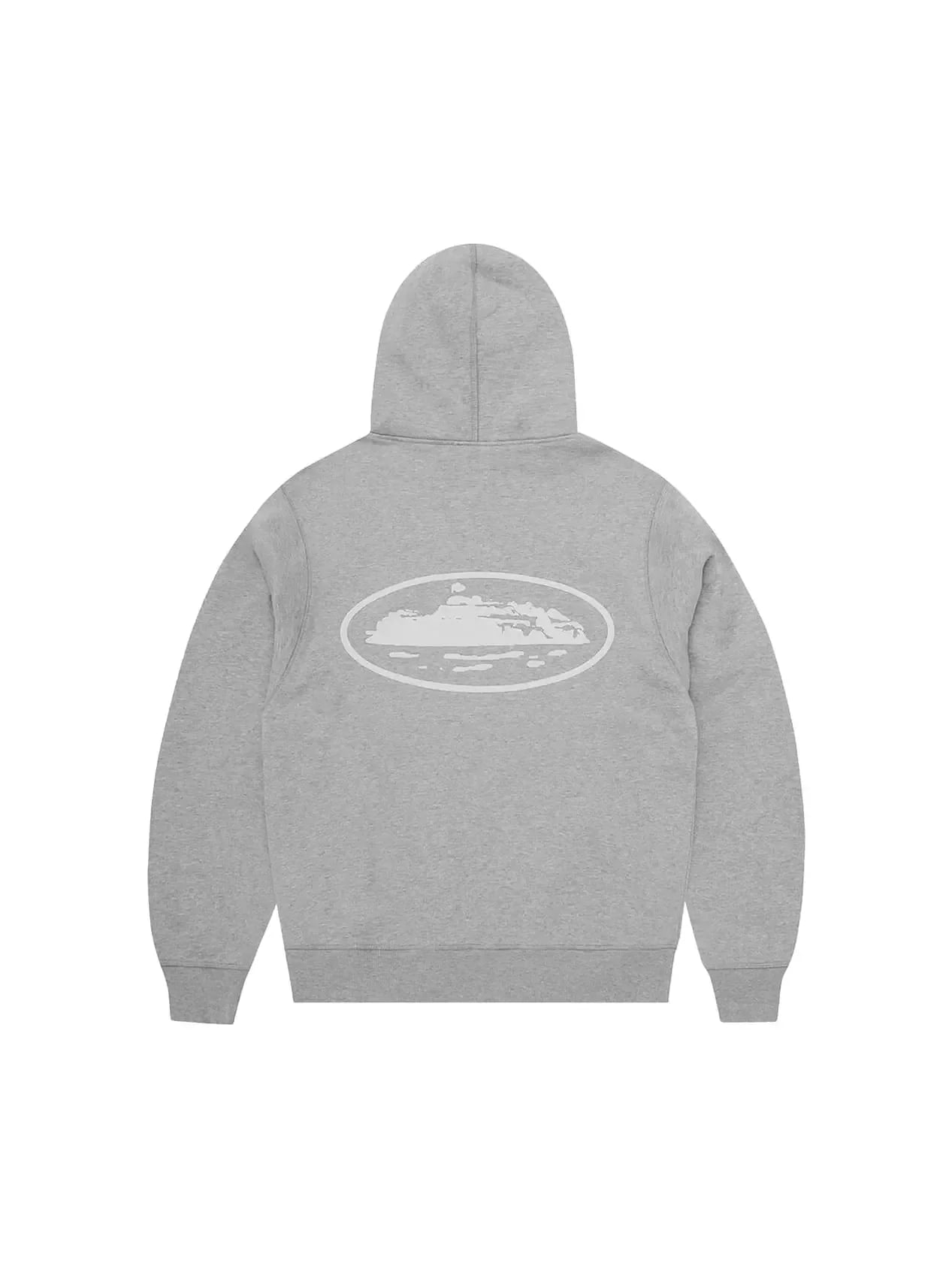 CORTEIZ ISLAND PUFF PRINT ZIP HOODIE HEATHER GREY