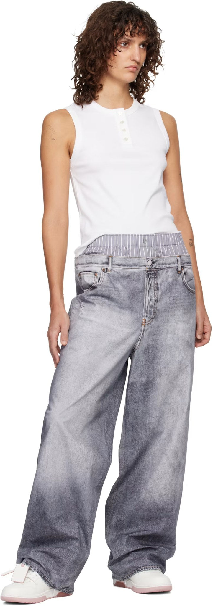 OFF WHITE OUT OF OFFICE WHITE PINK CALF LEATHER