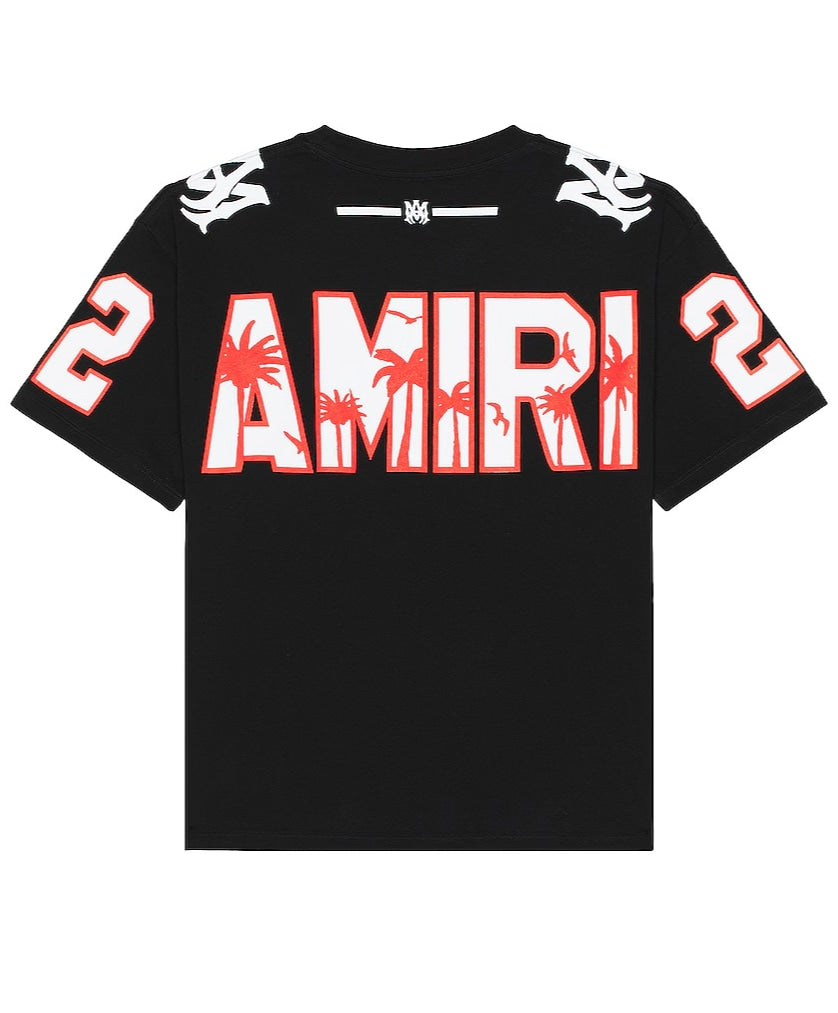 AMIRI OVERSIZE 22 FOOTBALL T-SHIRT BLACK