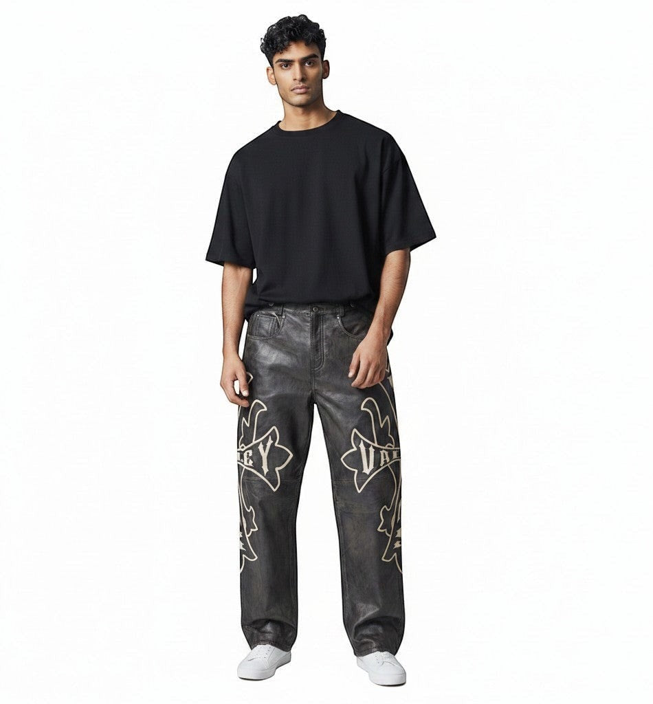 VALLEY HARDY LEATHER PANTS BLACK