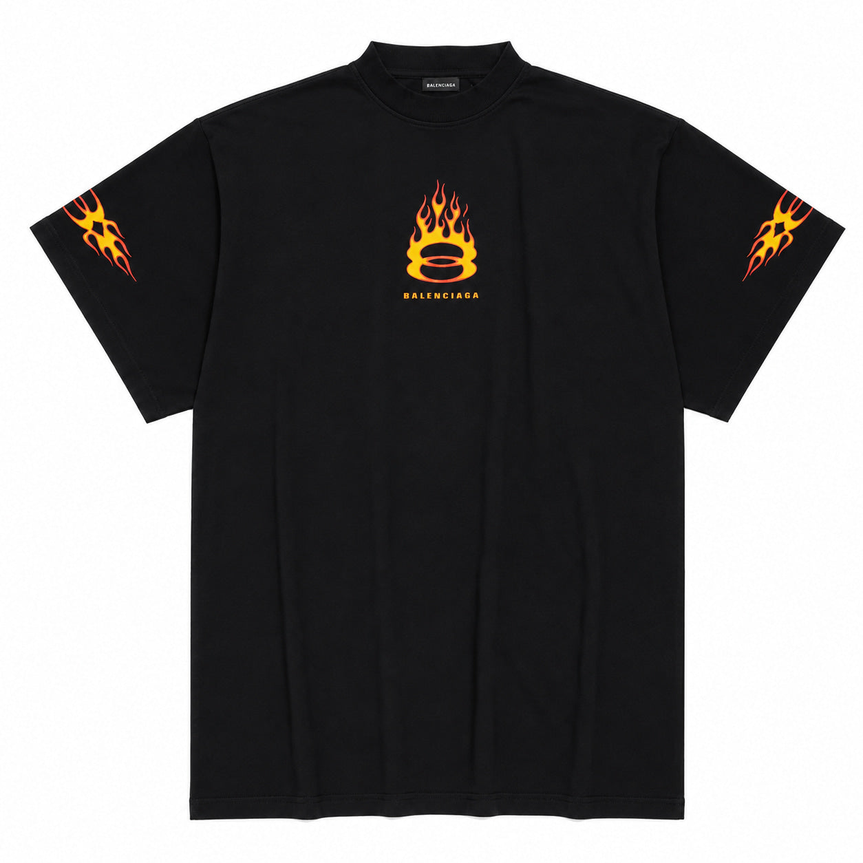 BALENCIAGA BLACK FLAME UNITY T-SHIRT BLACK