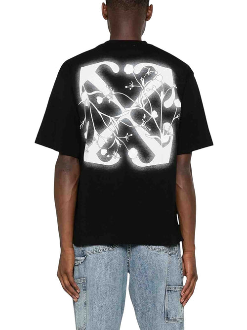 OFF WHITE FLOWER SPRAY ARROW T-SHIRT BLACK