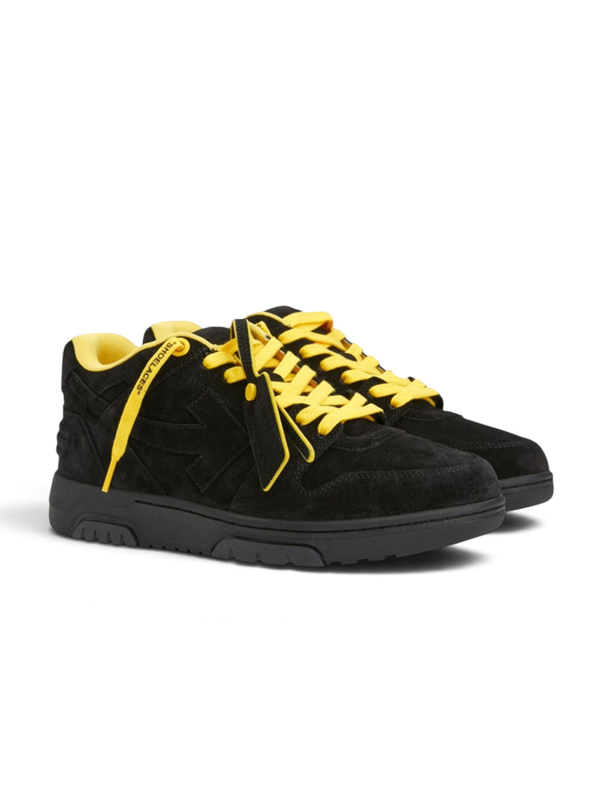 OFF WHITE OUT OF OFFICE BLACK YELLOW SUEDE