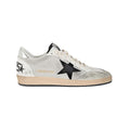  GOLDEN GOOSE BALL STAR SUEDE STAR LAMINATED HEEL LIGHT SILVER BLACK WHITE