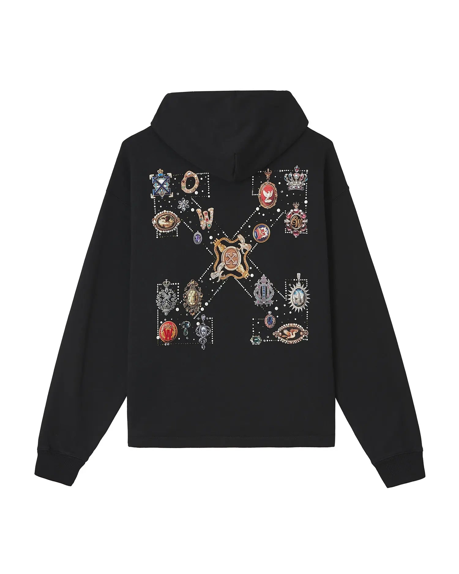 OFF WHITE JEWEL ARROW HOODIE LOOSE BLACK