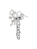 BALENCIAGA PALOMA LEATHER AND SILVER- AND GOLD-TONE KEYRING