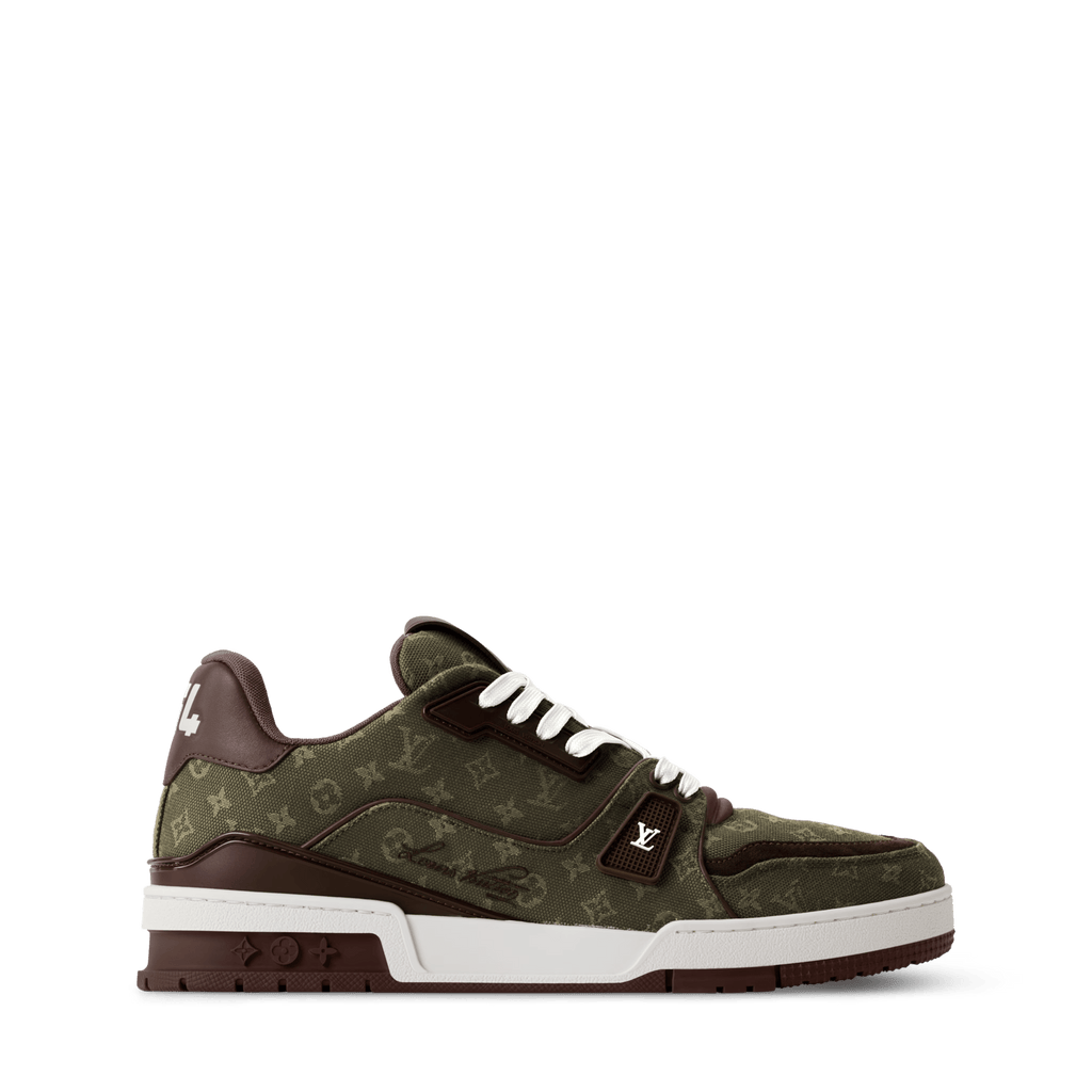 LOUIS VUITTON TRAINER GREEN BURGUNDY