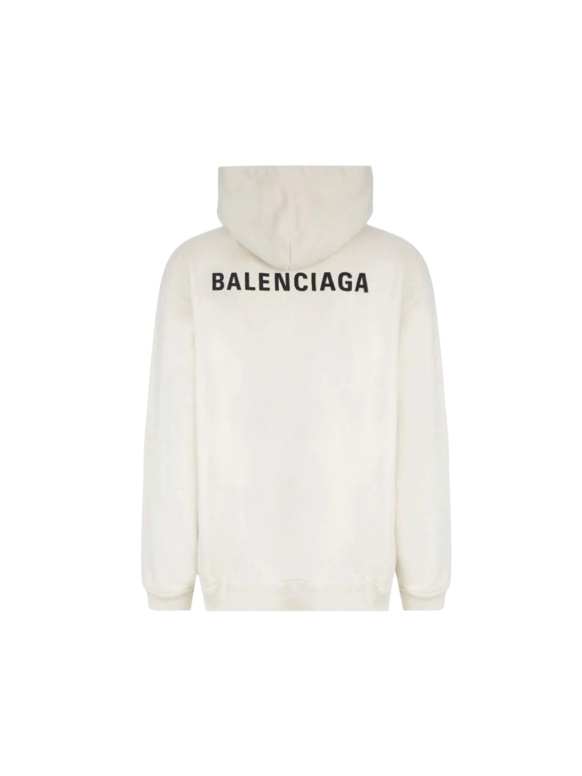 BALENCIAGA MINI BACK LOGO HOODIE BEIGE