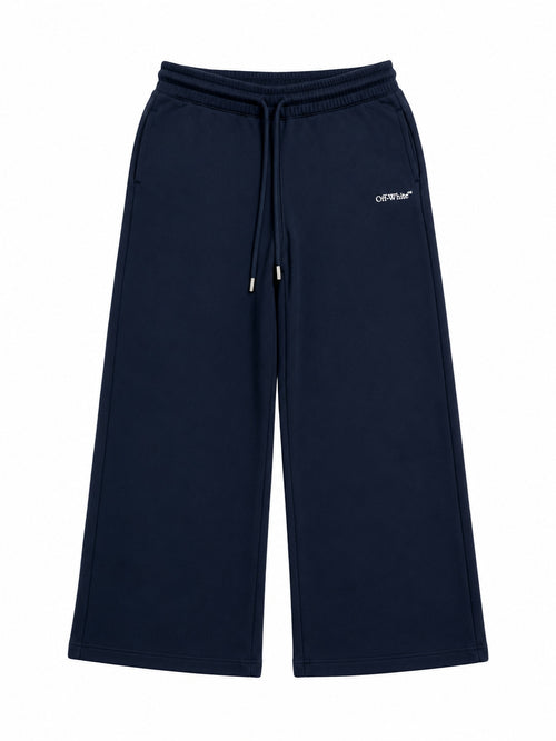 OFF WHITE WIDE LEG SWEATPANTS INDIGO DIAGS FLOWERS
