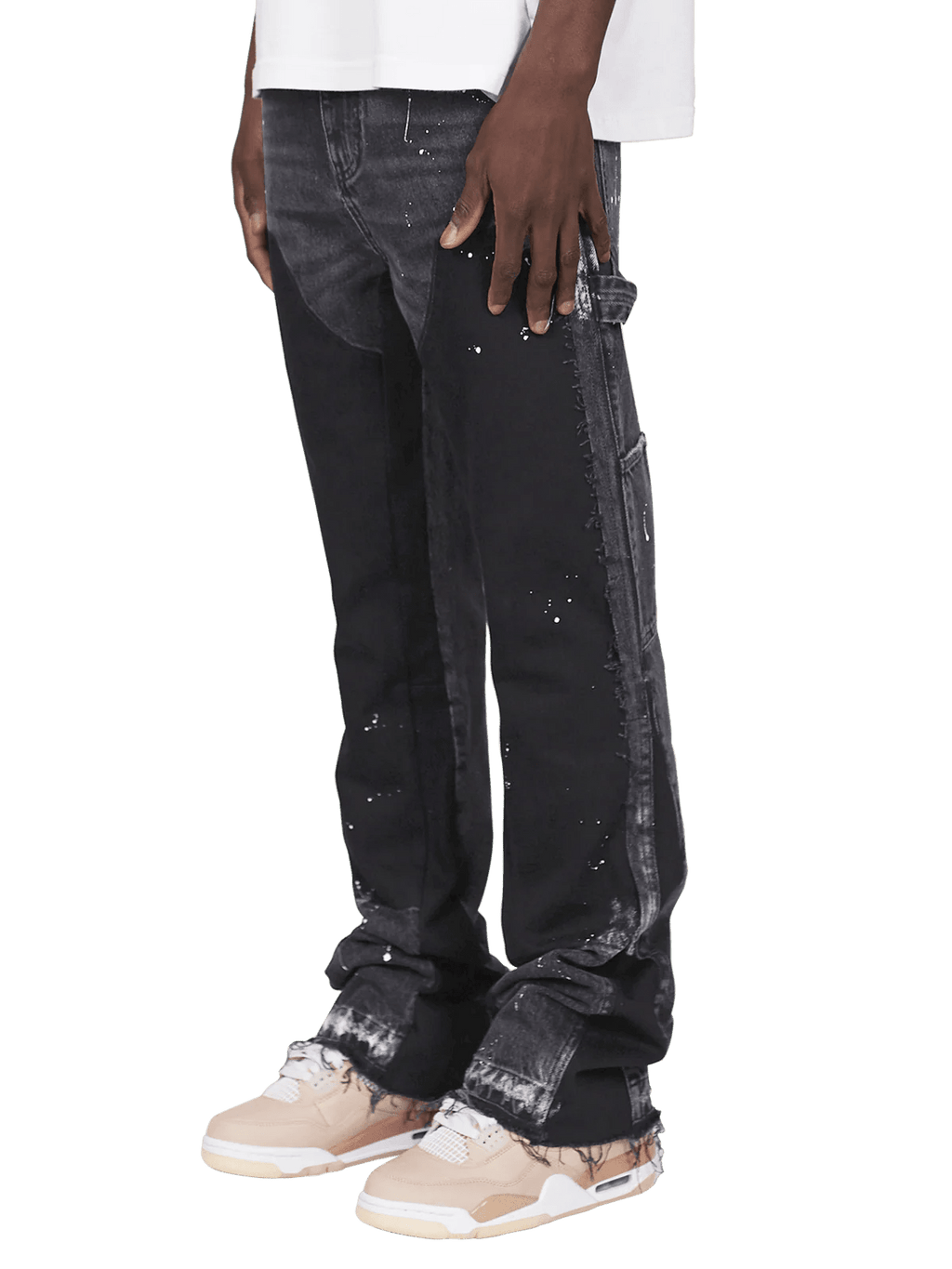 REPUTATION FLARE DENIM BLACK PANTS