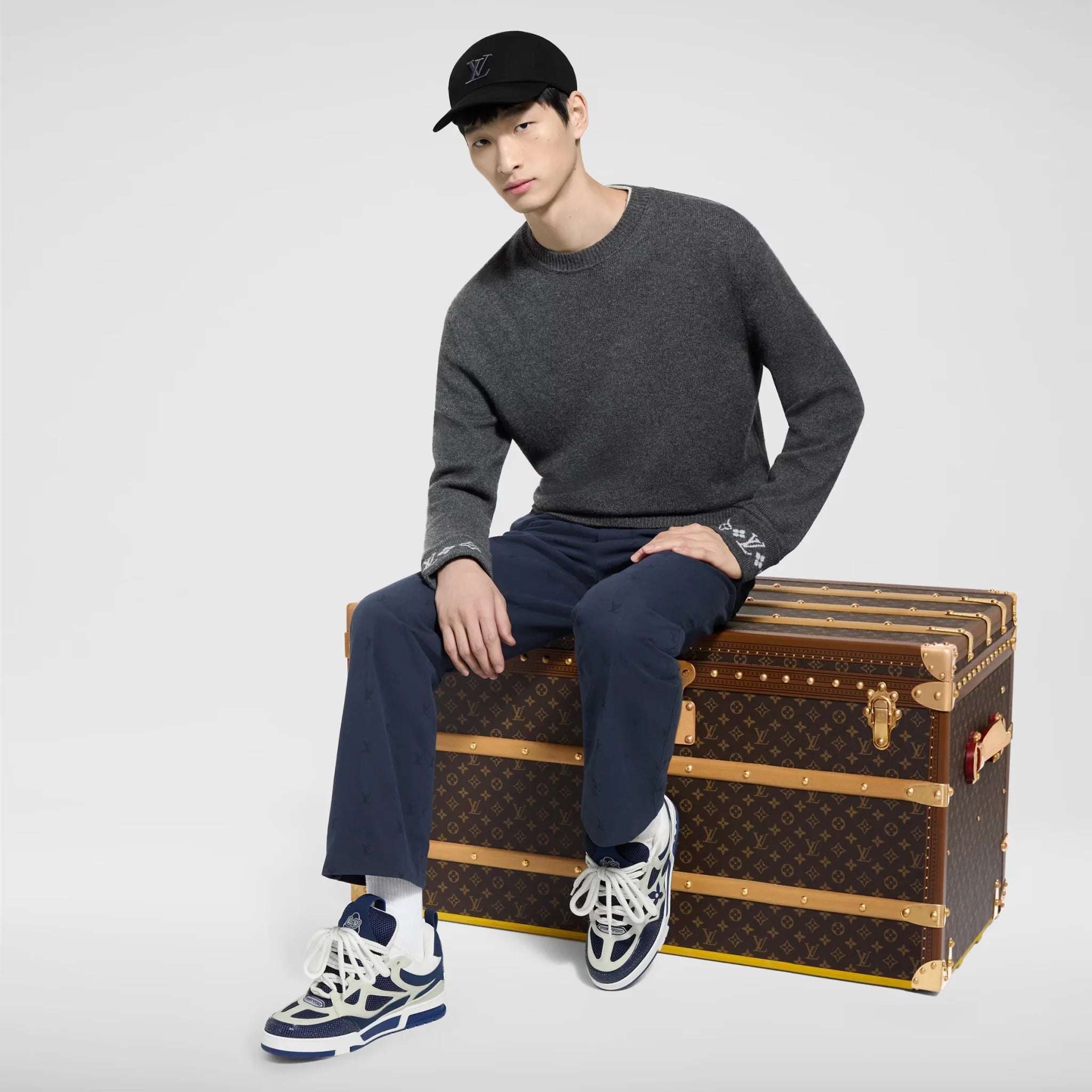 LOUIS VUITTON SKATE NAVY WHITE SNEAKERS