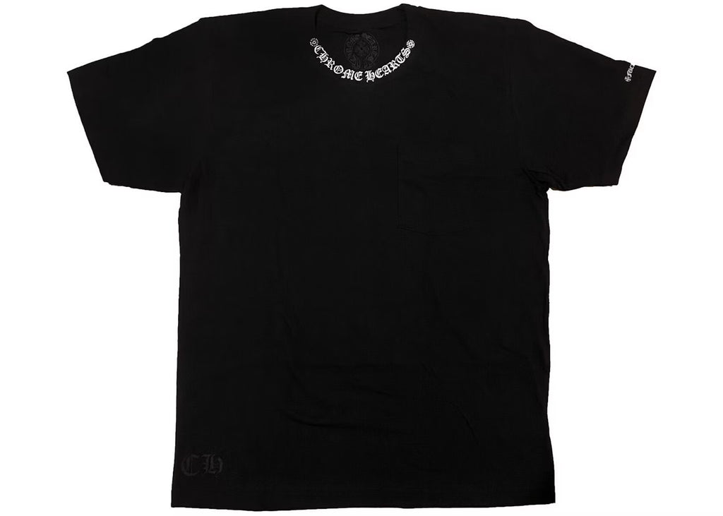 CHROME HEARTS NECK LOGO T SHIRT BLACK